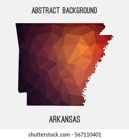 Arkansas map in geometric polygonal,mosaic style.Abstract tessellation,modern design background. Vector illustration EPS8