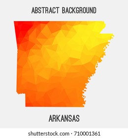 Arkansas map in geometric polygonal,mosaic style.Abstract tessellation,modern design background,low poly. Vector illustration.