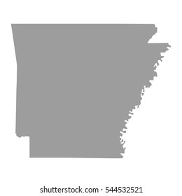 Arkansas map in gray on a white background