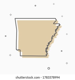 Icono de mapa de Arkansas Memphis estilo mapa de línea delgada.  mapa de iconos infográficos con pequeñas figuras geométricas de línea delgada.  Concepto moderno lineal de ilustración