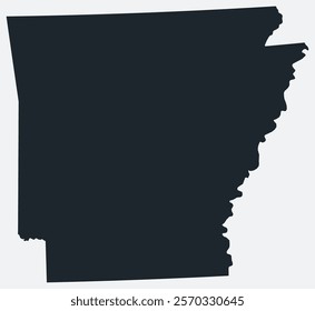 Arkansas map. Just a simple border map. Shape of the state. Flat blank Arkansas outline. Vector boundary illustration.