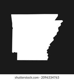 Arkansas map on black background