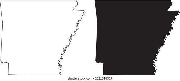 Arkansas Map on white background. Arkansas state sign. Outline Arkansas Map symbol. flat style.