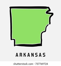 Arkansas map outline - smooth simplified US state shape map vector.