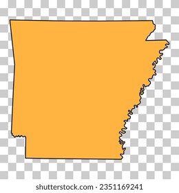 Arkansas map shape, united states of america. Flat concept icon symbol vector illustration .