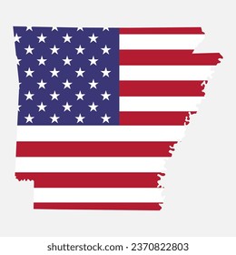 Arkansas map shape, united states of america. Flat concept icon symbol vector illustration .