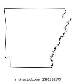 Arkansas map shape, united states of america. Flat concept icon symbol vector illustration .