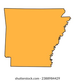 Arkansas map shape, united states of america. Flat concept icon symbol vector illustration .