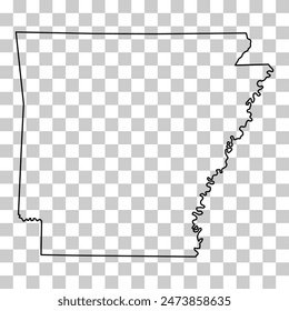 Arkansas map shape, united states of america. Flat concept icon symbol vector illustration .