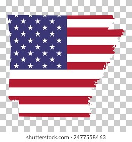 Arkansas map shape, united states of america. Flat concept icon symbol vector illustration .