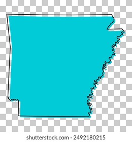 Arkansas map shape, united states of america. Flat concept icon symbol vector illustration .