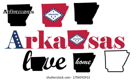 Arkansas map. US state vector. United States of America