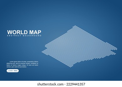 Arkansas Map - USA, United States of America Map vector template with isometric top and white pixel, grid, grunge, halftone style isolated on blue background - Vector illustration eps 10