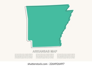 Arkansas Map - USA, Unites State of America Map vector with black and green geometric shapes and lines style isolated on white background for design, infographic, website - Vector illustration eps 10