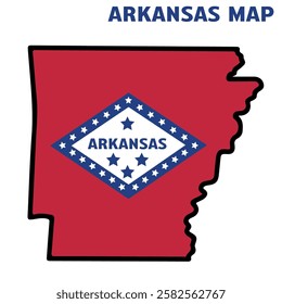 Arkansas map vector illustration on white Background