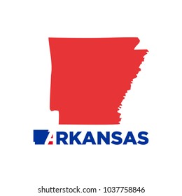 Arkansas Map vector logo.