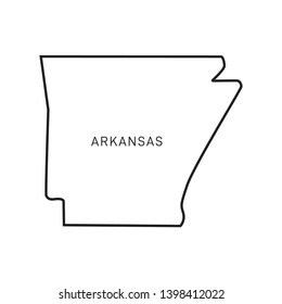 Arkansas Map Vector Outline Design Template. Editable Stroke