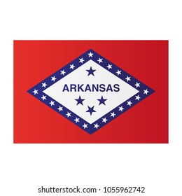 Arkansas national flag on white background texture. Vector illustration state symbol.