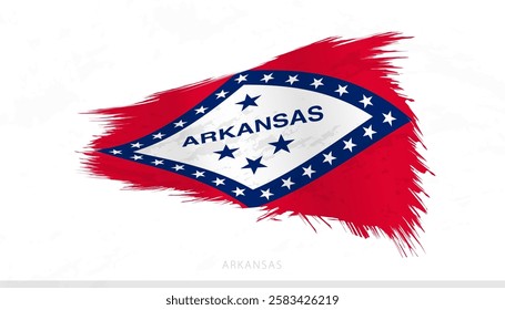 Arkansas National Flag with Textured Brush Strokes. Artistic Brush Stroke Design.