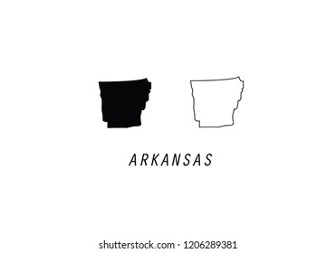 Arkansas outline map state shape USA America borders