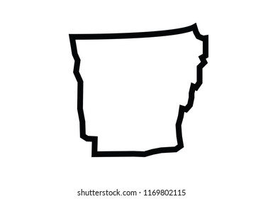 Arkansas outline map USA state shape