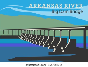 Arkansas river Big Dam Bridge, United States