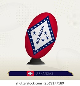 Arkansas Rugby Ball on Rugby Kicking Tees with Modern Design. Illustration perfect for sports, national pride, and rugby-related projects.