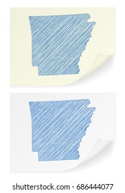 Arkansas scribble map on a white background.