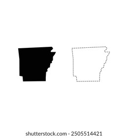 Arkansas silhouettes maps vector transparent background