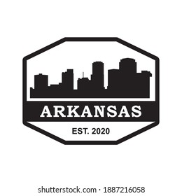 arkansas skyline silhouette vector logo