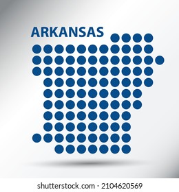 Arkansas State Abstract Dotted Map. Vector illustration.