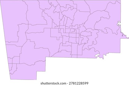 Arkansas State Benton County vector Census Tract polygon based on Tiger 2020 Census Data