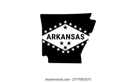 Arkansas state , black isolated vector silhouette