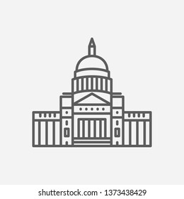 Arkansas state capitol icon line symbol. Isolated vector illustration of  icon sign concept for your web site mobile app logo UI design.