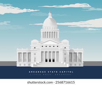 Arkansas State Capitol - Little Rock - Stock Illustration as EPS 10 File