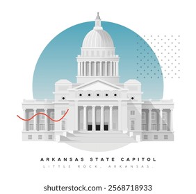 Arkansas State Capitol - Little Rock - Stock Illustration as EPS 10 File