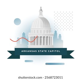 Arkansas State Capitol - Little Rock - Stock Illustration as EPS 10 File