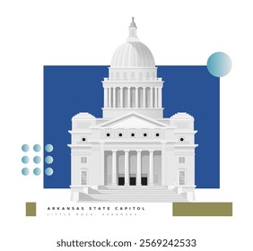 Arkansas State Capitol - Little Rock - Stock Illustration as EPS 10 File