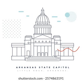 Arkansas State Capitol - Little Rock - Stock Illustration as EPS 10 File