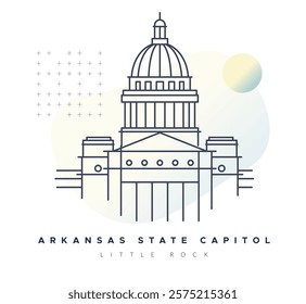 Arkansas State Capitol - Little Rock - Stock Illustration as EPS 10 File