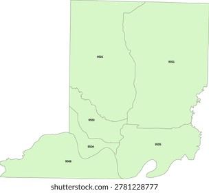 Arkansas State Conway County vector Census Tract polygon based on Tiger 2020 Census Data