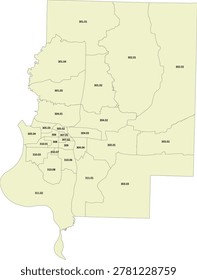 Arkansas State Faulkner County vector Census Tract polygon based on Tiger 2020 Census Data