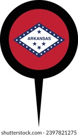 Arkansas State Flag Location Pin