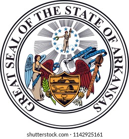 Arkansas State Flag Seal Love Heart United States America American Illustration