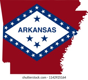 Arkansas State Flag Seal Love Heart United States America American Illustration