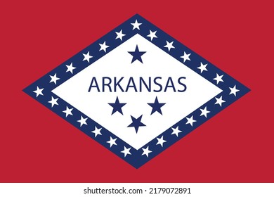 Arkansas State Flag Vector Illustration Unofficial Red White and Blue