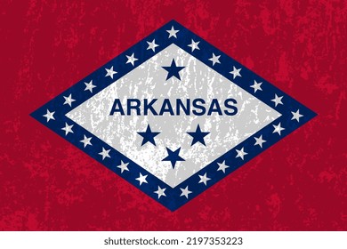 Arkansas state grunge flag. Vector illustration.