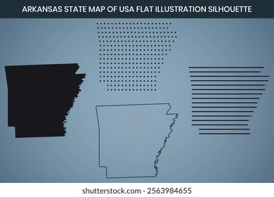 Arkansas State Hand Drawn Outline Map of USA Fully Editable, 300 DPI, High Resolution EPS File Included.