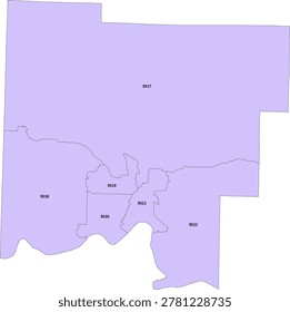 Arkansas State Johnson County vector Census Tract polygon based on Tiger 2020 Census Data