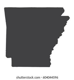 Arkansas state map in black on a white background. Vector illustration